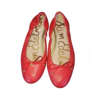 Sam Edelman Women's Felicia Elastic Adjust Vibrant Red Ballet Flats Sz 10.5 M